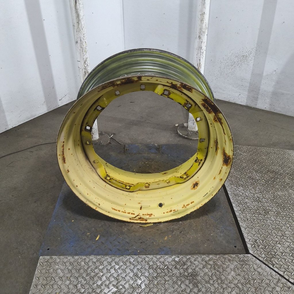 15"W x 30"D, John Deere Yellow 8-Hole Waffle Wheel (Groups of 2 Bolts)