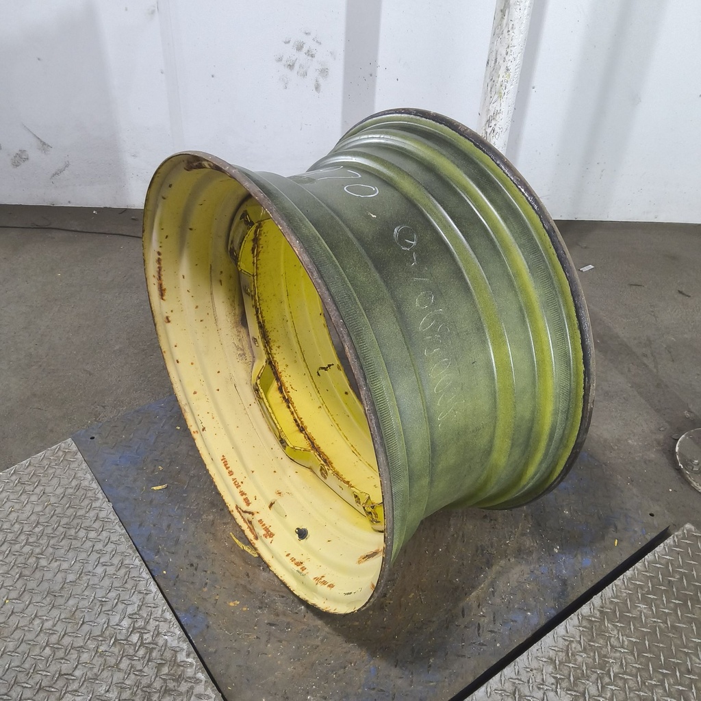 15"W x 30"D, John Deere Yellow 8-Hole Waffle Wheel (Groups of 2 Bolts)