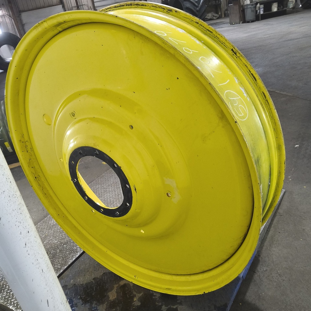 12"W x 54"D, John Deere Yellow 10-Hole Formed Plate , -9.25" Offset