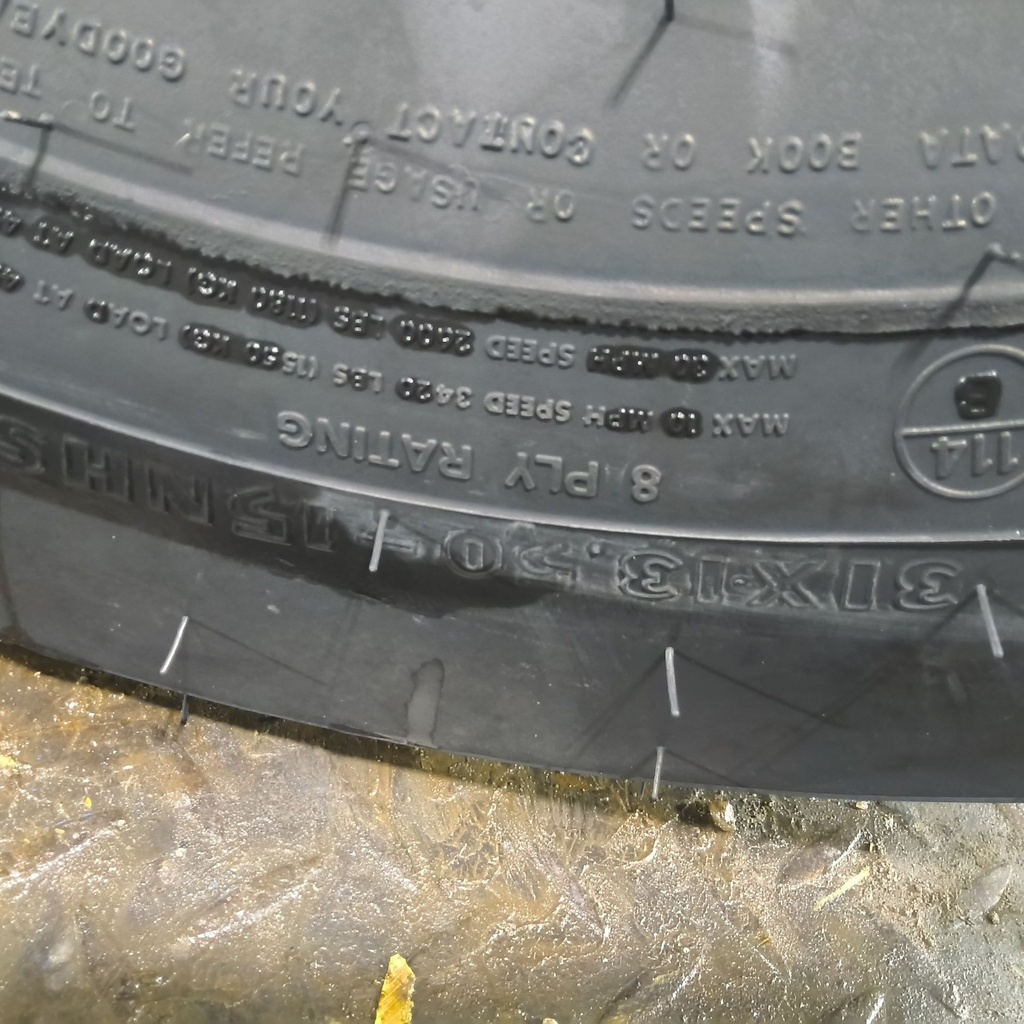 31x13.50-15 Goodyear Farm Terra Rib NHS HF-1 D (8 Ply), 114B 99%