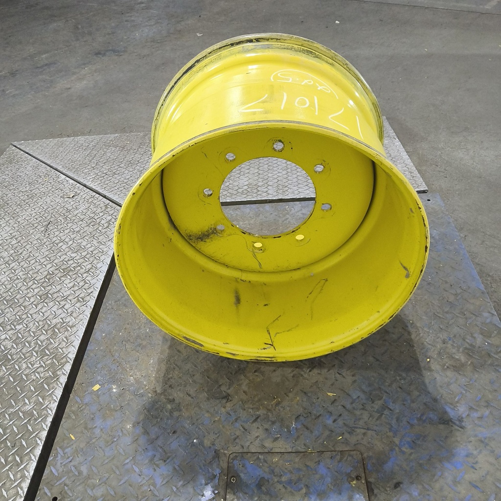 16"W x 22.5"D, John Deere Yellow 8-Hole Formed Plate , 0.06" Offset