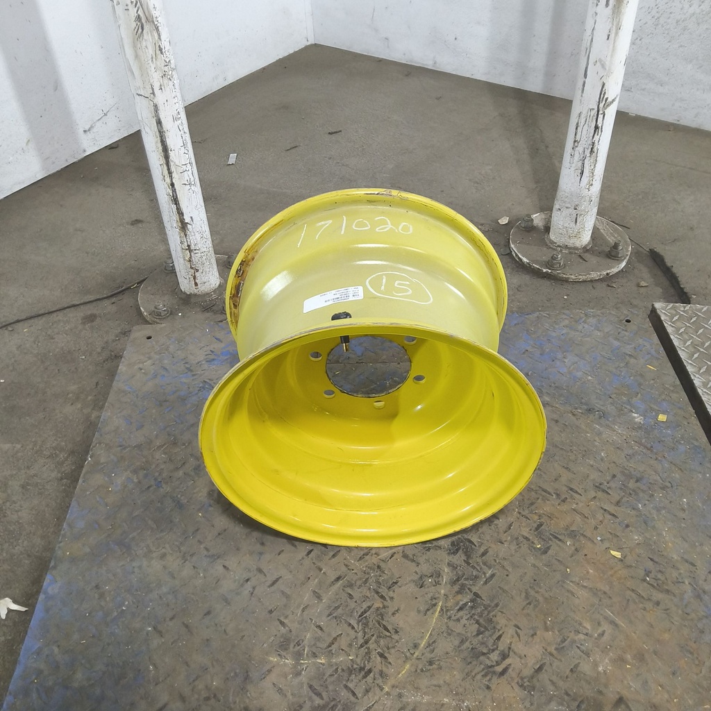 10"W x 15"D, John Deere Yellow 6-Hole Flat Plate , -0.44" Offset