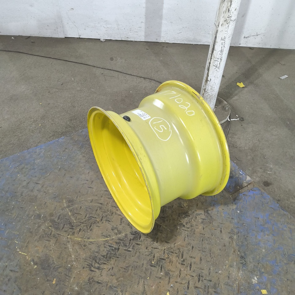 10"W x 15"D, John Deere Yellow 6-Hole Flat Plate , -0.44" Offset