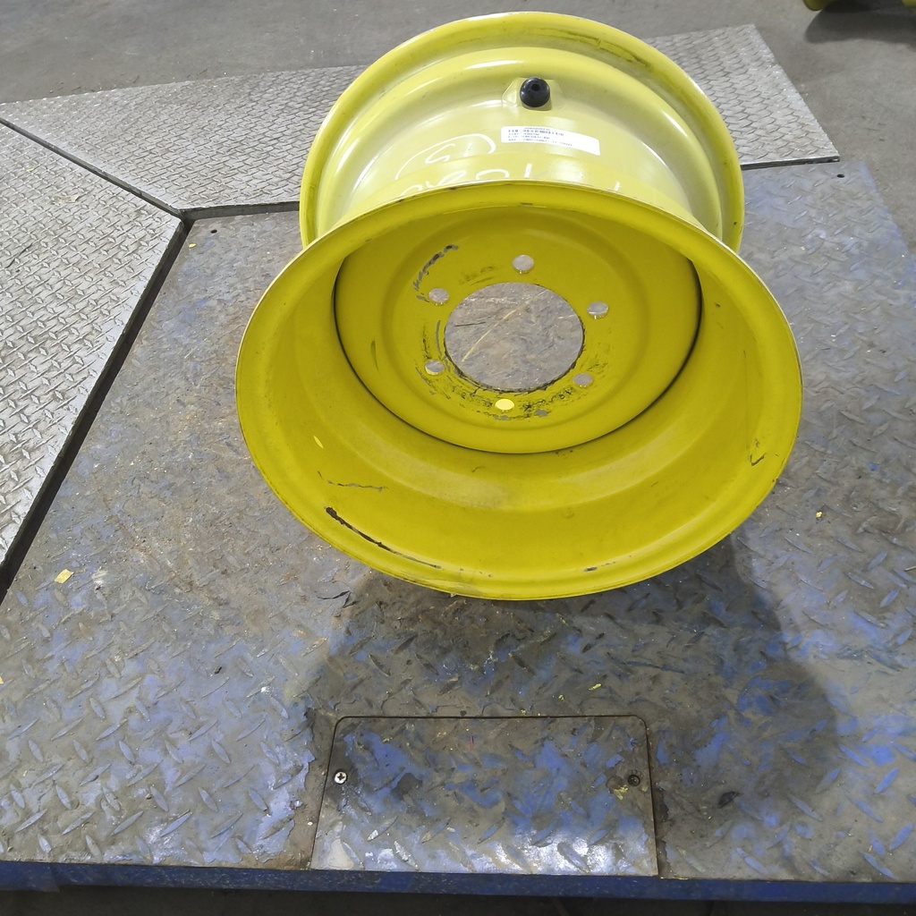 10"W x 15"D, John Deere Yellow 6-Hole Flat Plate , -0.44" Offset