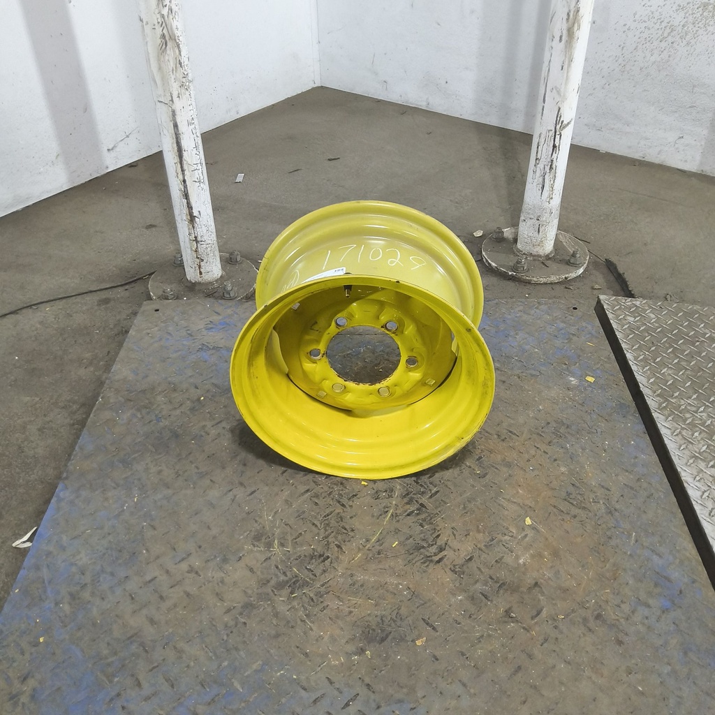 8"W x 14"D, John Deere Yellow 6-Hole Formed Plate , 1.62" Offset