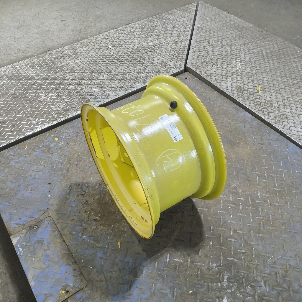 8"W x 14"D, John Deere Yellow 6-Hole Formed Plate , 1.62" Offset