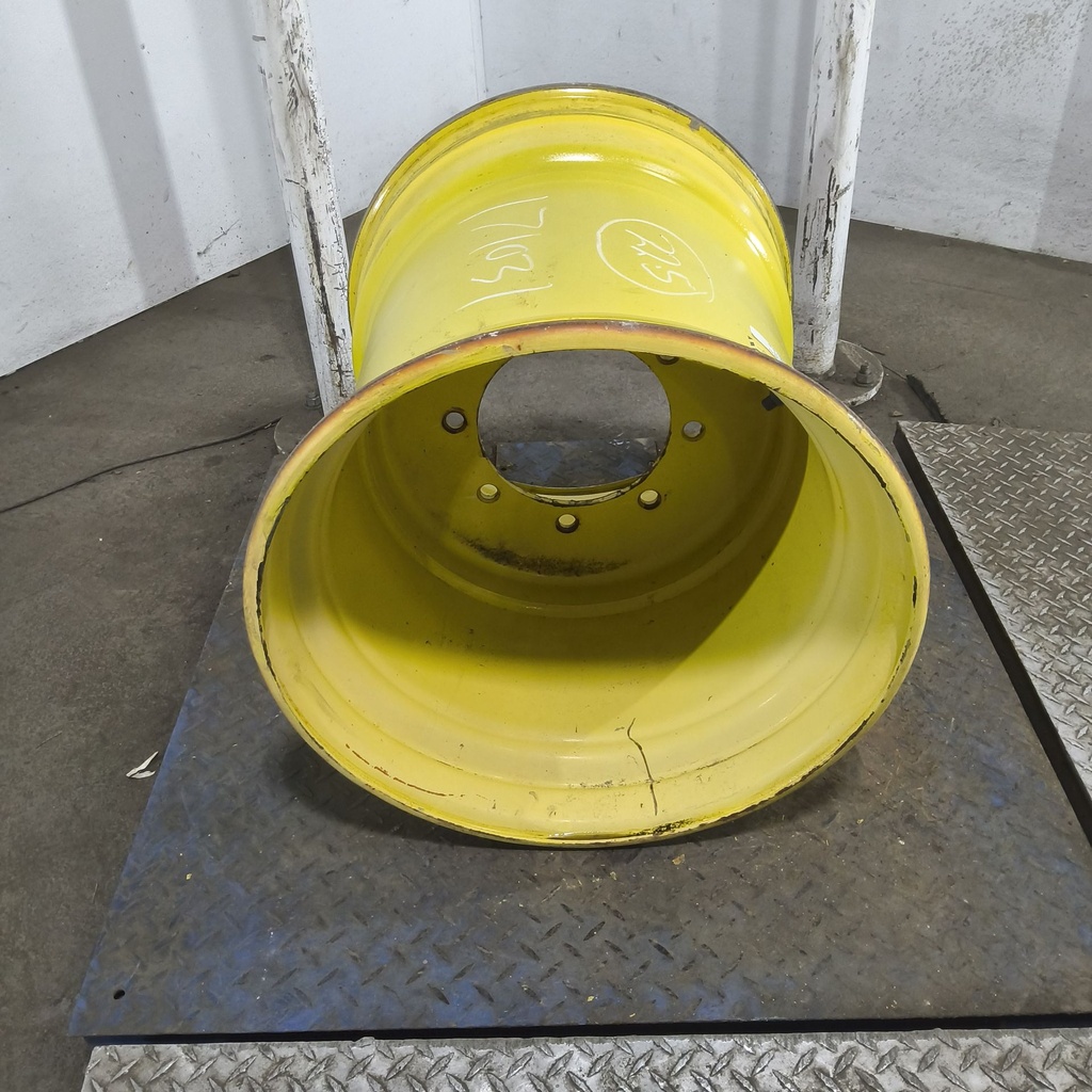 24"W x 22.5"D, John Deere Yellow 8-Hole Flat Plate , -2.25" Offset