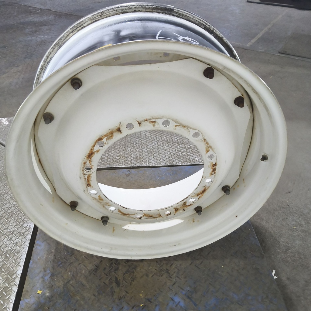 15"W x 34"D, Ford / New Holland White 8-Hole Waffle Wheel (Groups of 2 Bolts)
