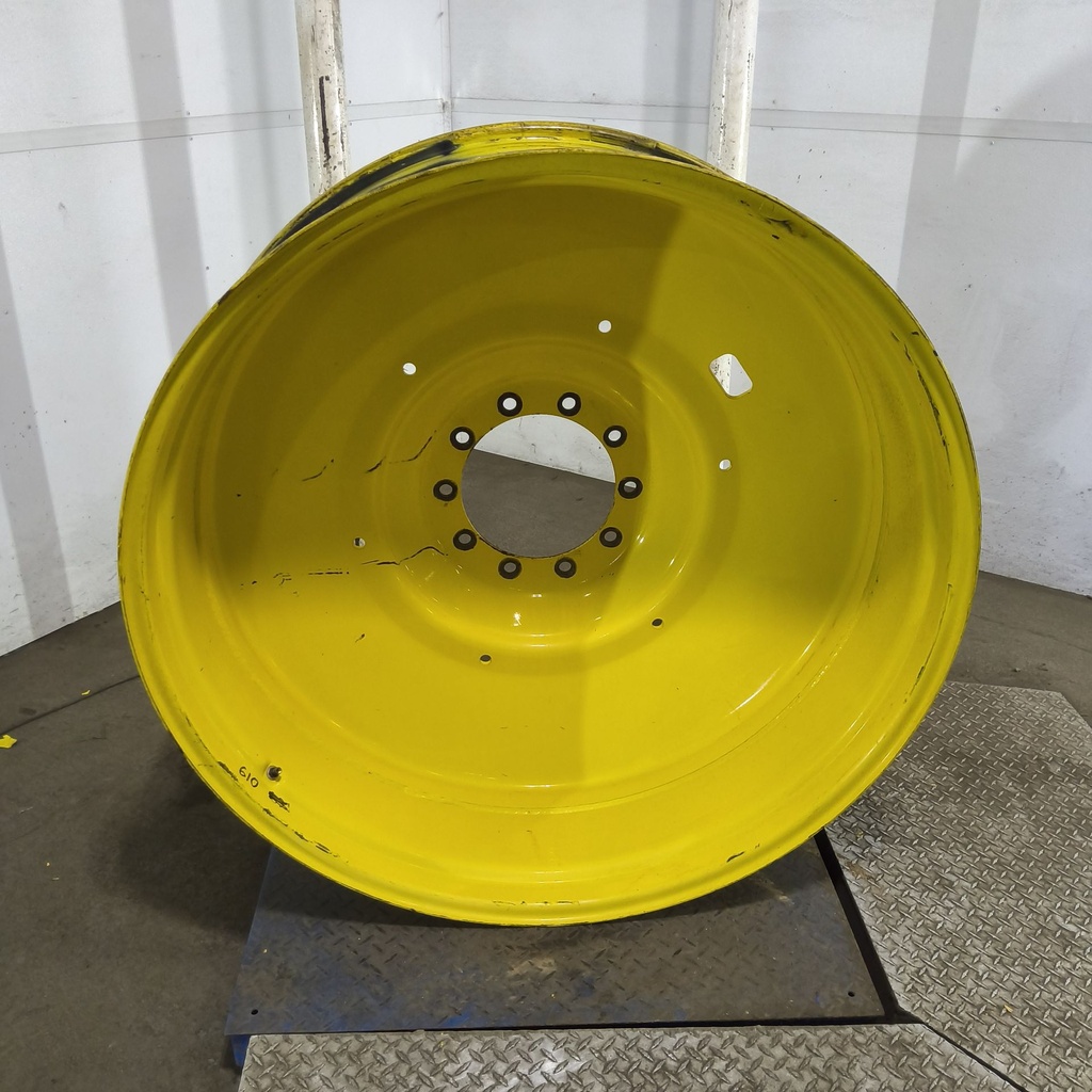16"W x 46"D, John Deere Yellow 10-Hole Formed Plate , -9.12" Offset