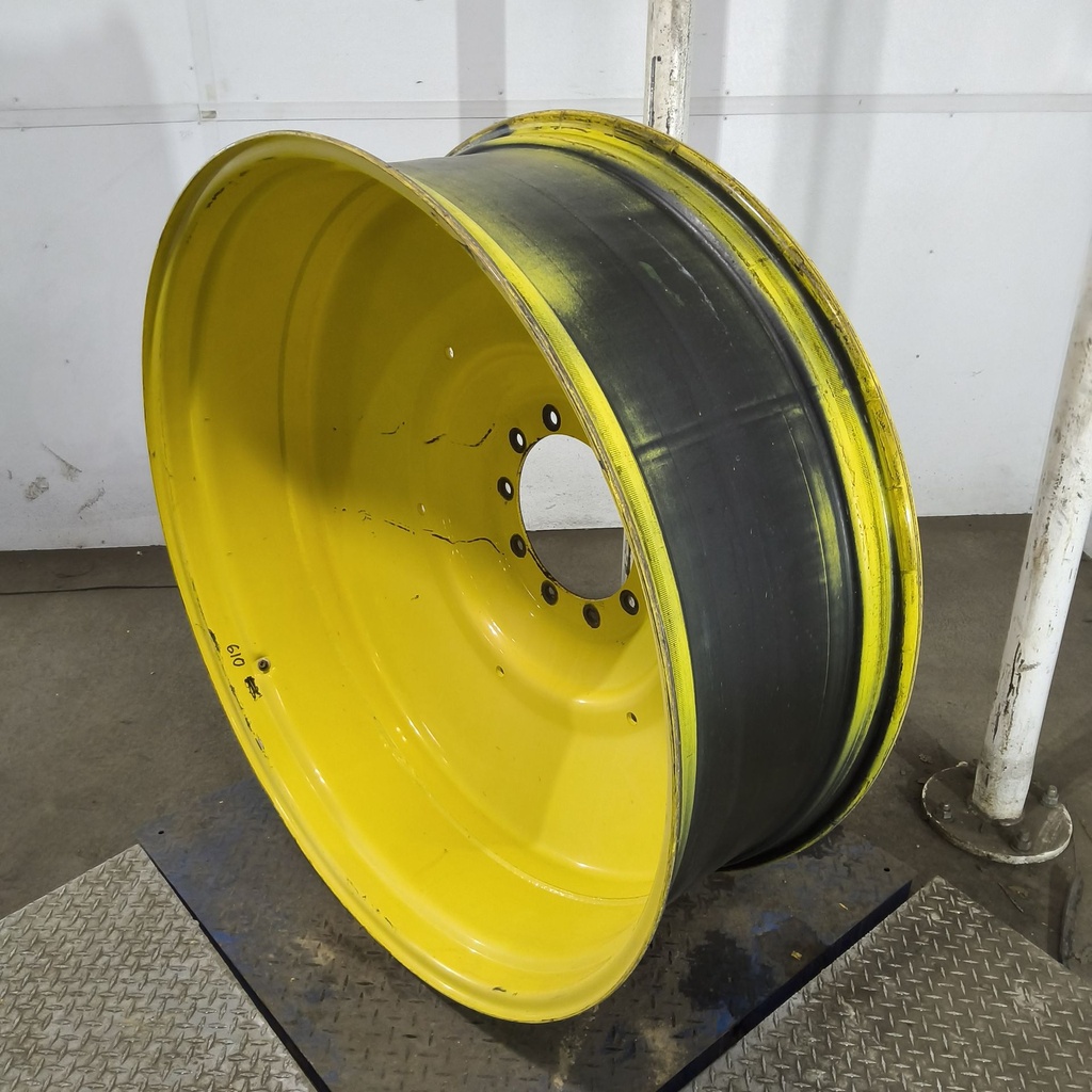16"W x 46"D, John Deere Yellow 10-Hole Formed Plate , -9.12" Offset