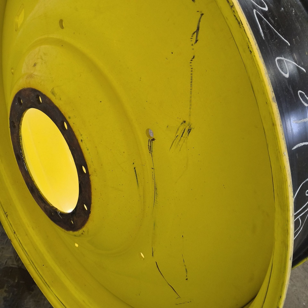 16"W x 46"D, John Deere Yellow 10-Hole Formed Plate , -9.12" Offset