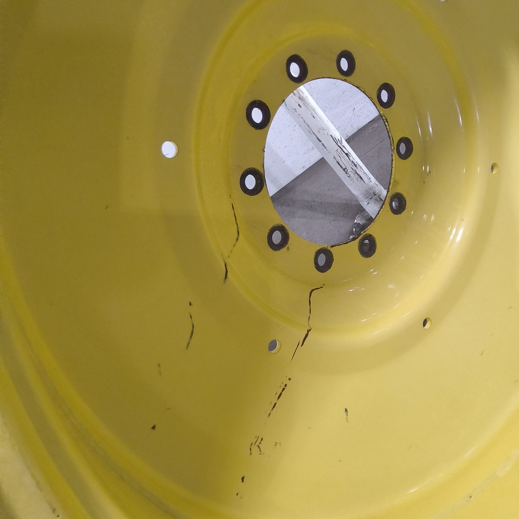 16"W x 46"D, John Deere Yellow 10-Hole Formed Plate , -9.12" Offset