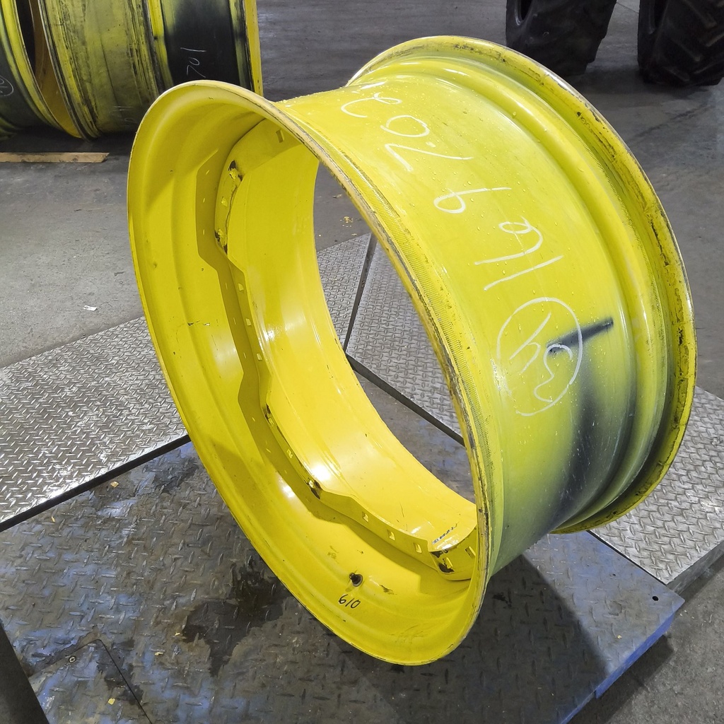 15"W x 34"D, John Deere Yellow 12-Hole Waffle Wheel (Groups of 3 bolts)