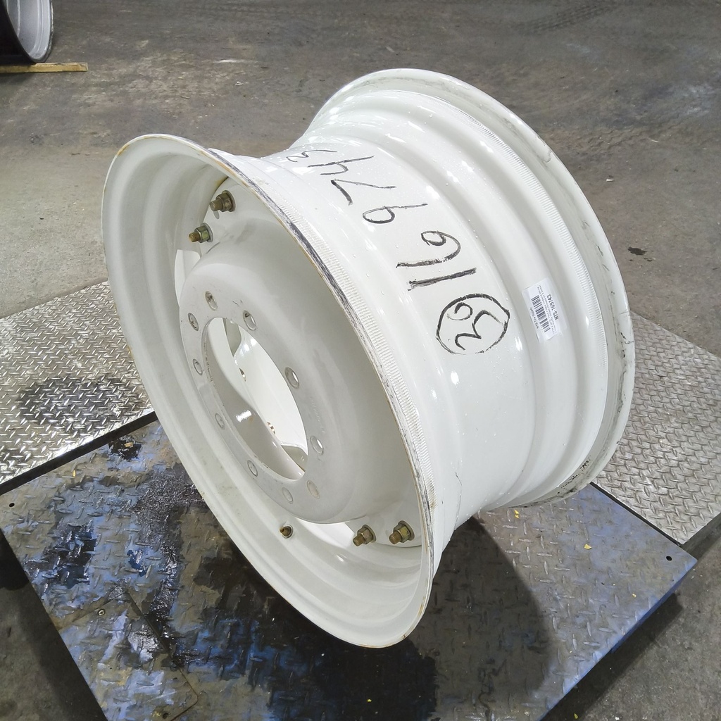 15"W x 30"D, Ford / New Holland White 12-Hole Waffle Wheel (Groups of 3 bolts) , 3.25" Offset