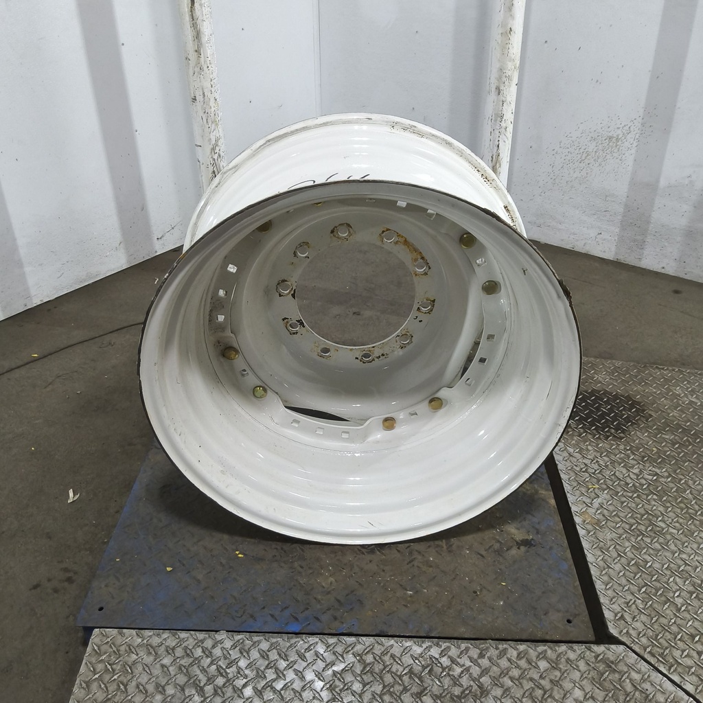 15"W x 30"D, Ford / New Holland White 12-Hole Waffle Wheel (Groups of 3 bolts) , 2.5" Offset