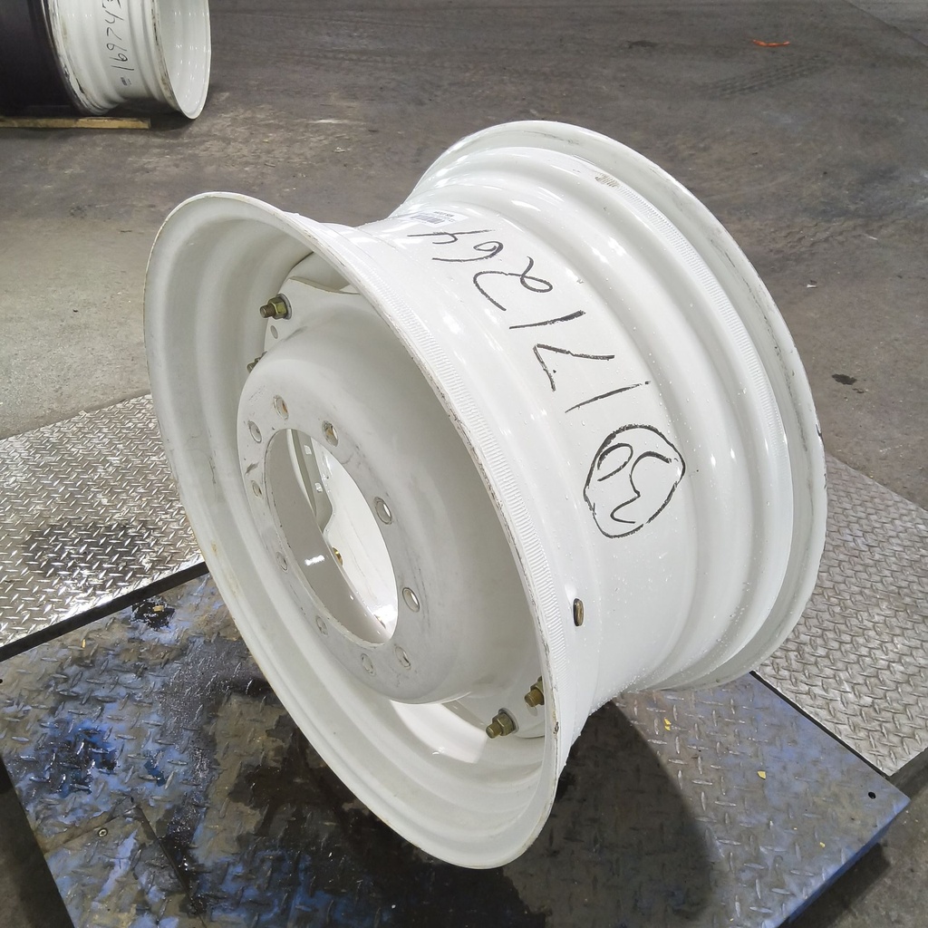15"W x 30"D, Ford / New Holland White 12-Hole Waffle Wheel (Groups of 3 bolts) , 2.5" Offset
