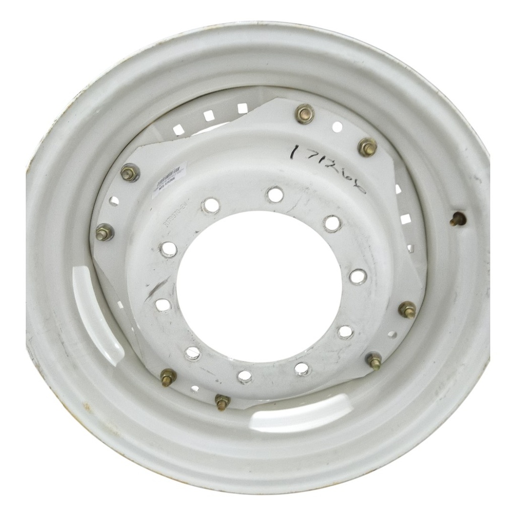 10-Hole Waffle Disc (Groups of 3 Bolts) Center for 28"-30" Rim, Ford / New Holland White