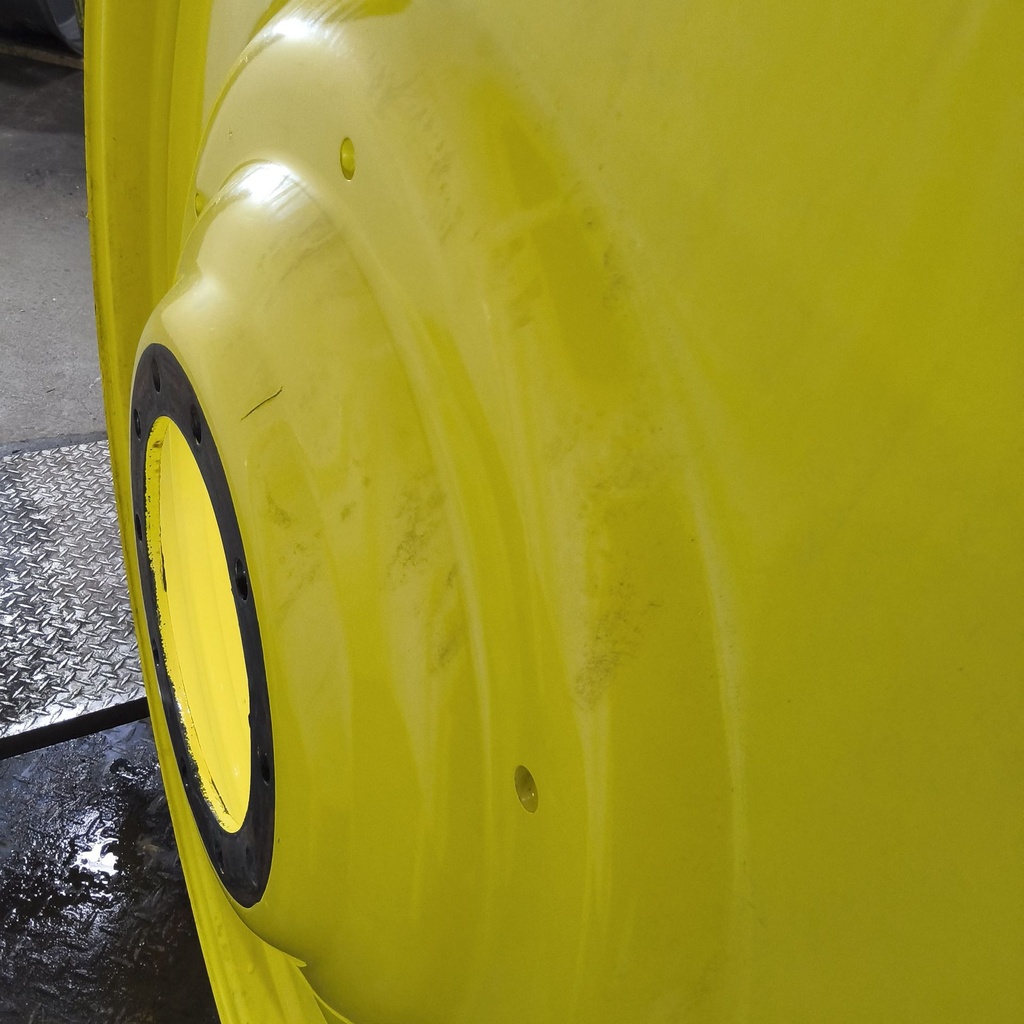12"W x 54"D, John Deere Yellow 10-Hole Formed Plate , -9.25" Offset