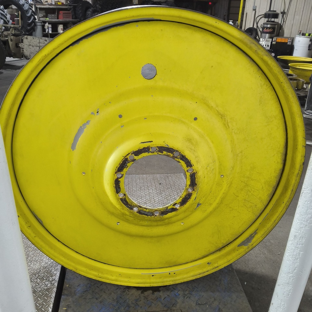 12"W x 54"D, John Deere Yellow 10-Hole Formed Plate , -9.25" Offset