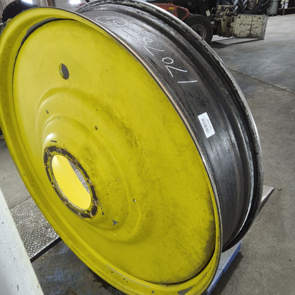 12"W x 54"D, John Deere Yellow 10-Hole Formed Plate , -9.25" Offset