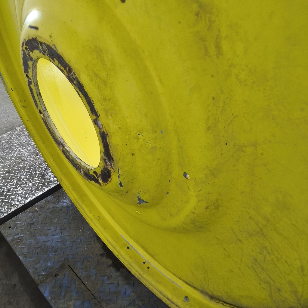12"W x 54"D, John Deere Yellow 10-Hole Formed Plate , -9.25" Offset