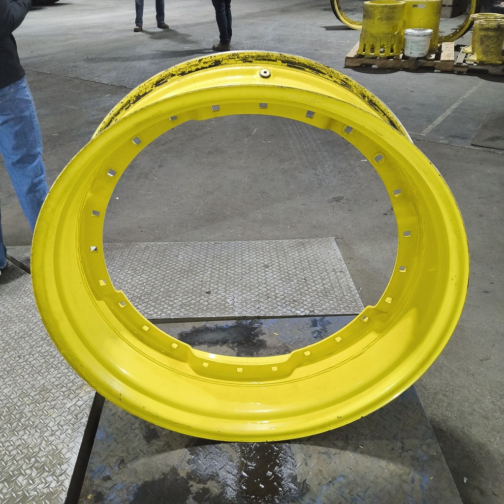 12"W x 38"D, John Deere Yellow 12-Hole Waffle Wheel (Groups of 3 bolts)