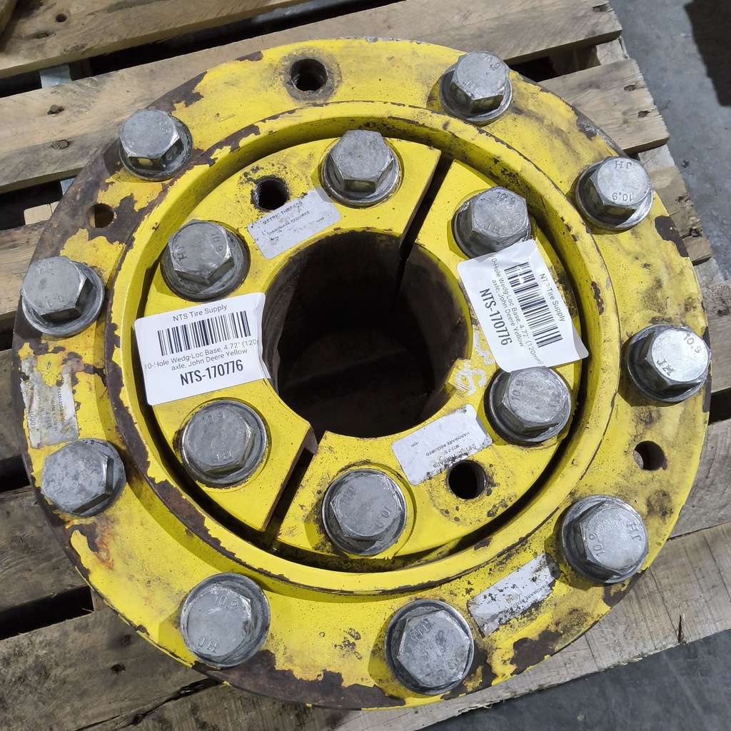 10-Hole Wedg-Loc Base, 4.72" (120mm) axle, John Deere Yellow