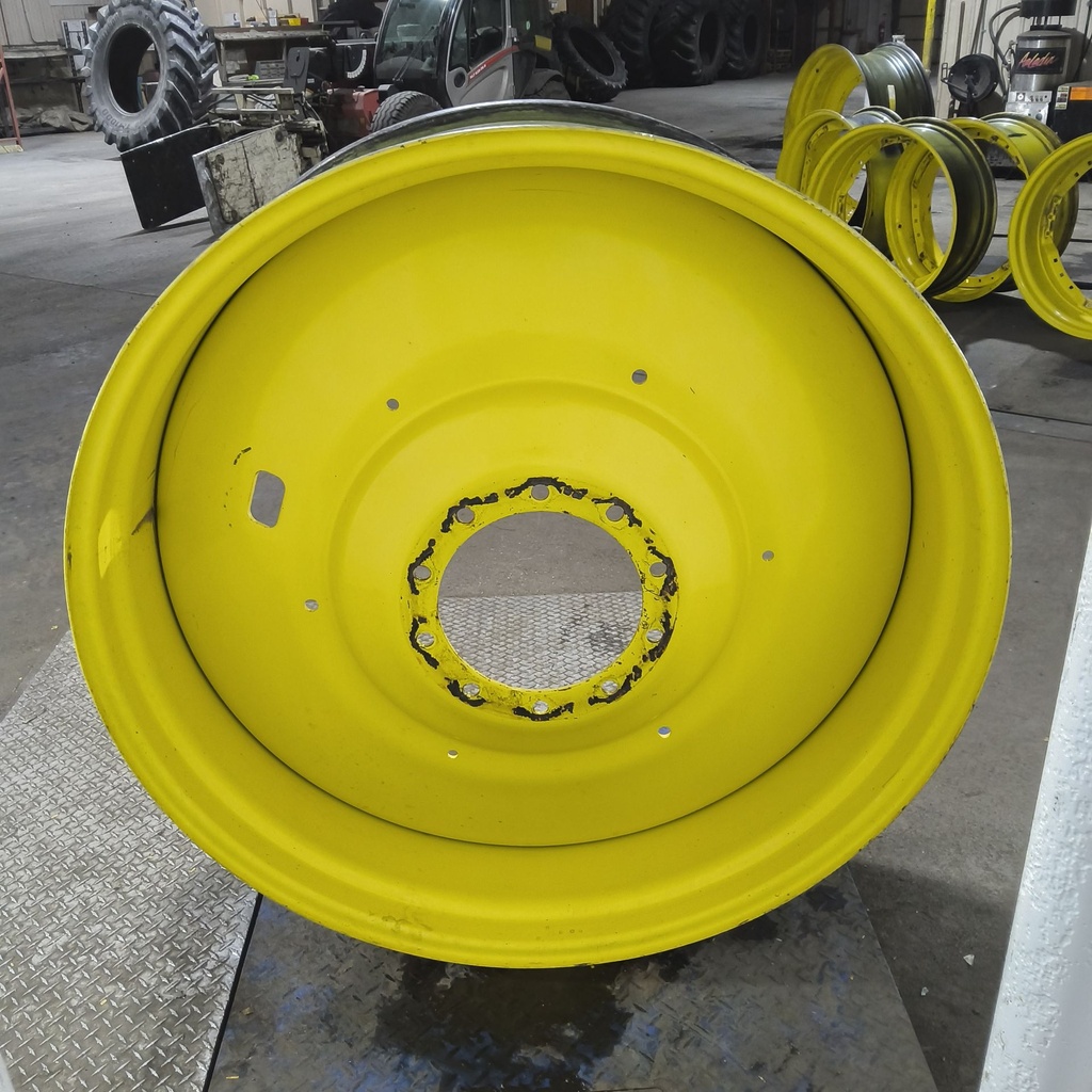 16"W x 46"D, John Deere Yellow 10-Hole Formed Plate , -6.88" Offset