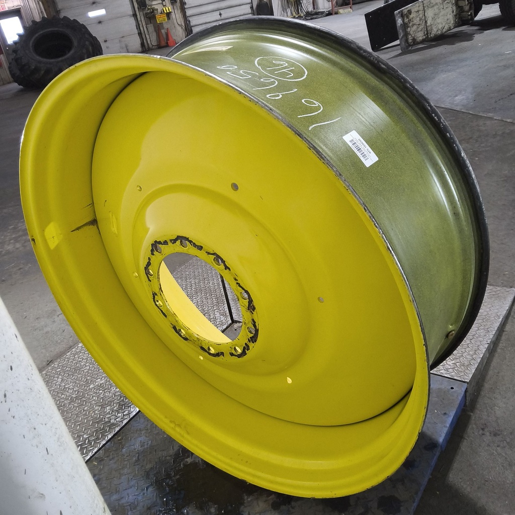 16"W x 46"D, John Deere Yellow 10-Hole Formed Plate , -6.88" Offset