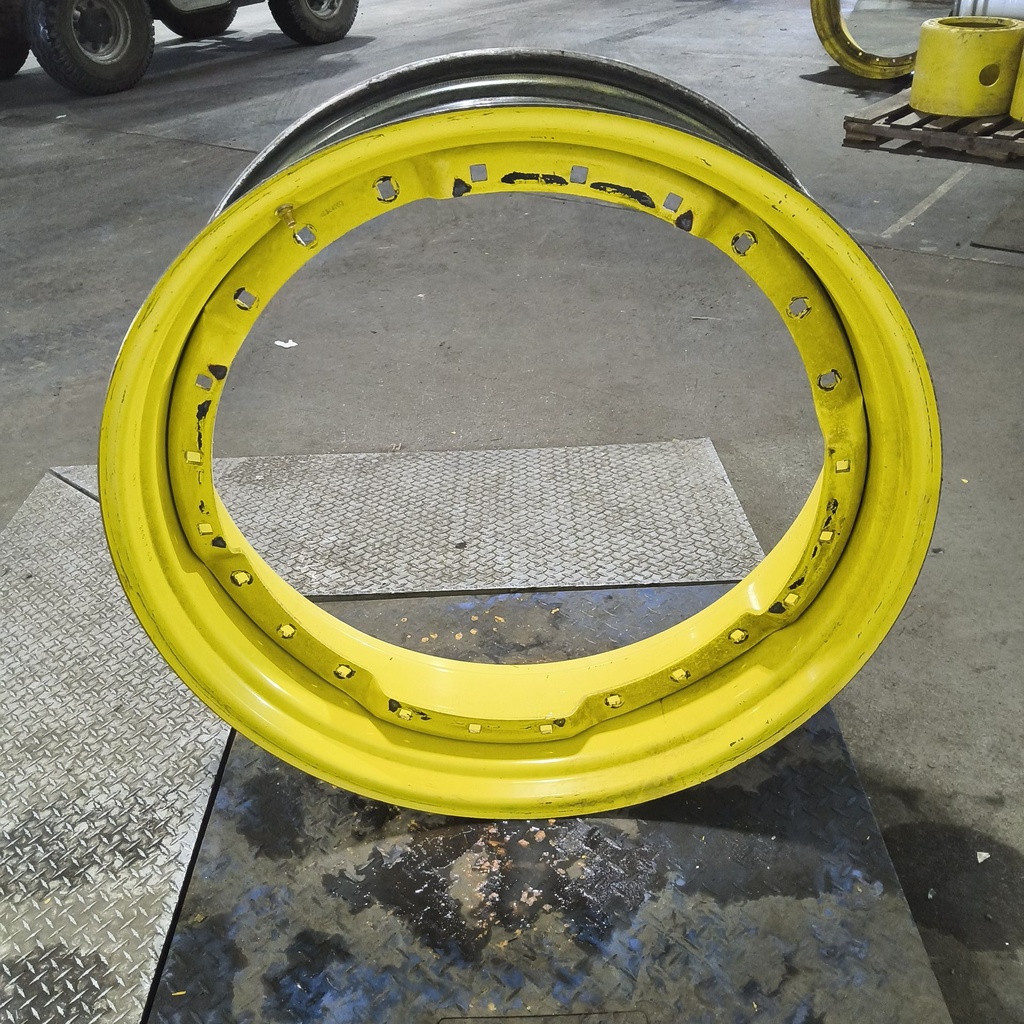 12"W x 38"D, John Deere Yellow 12-Hole Waffle Wheel (Groups of 3 bolts)