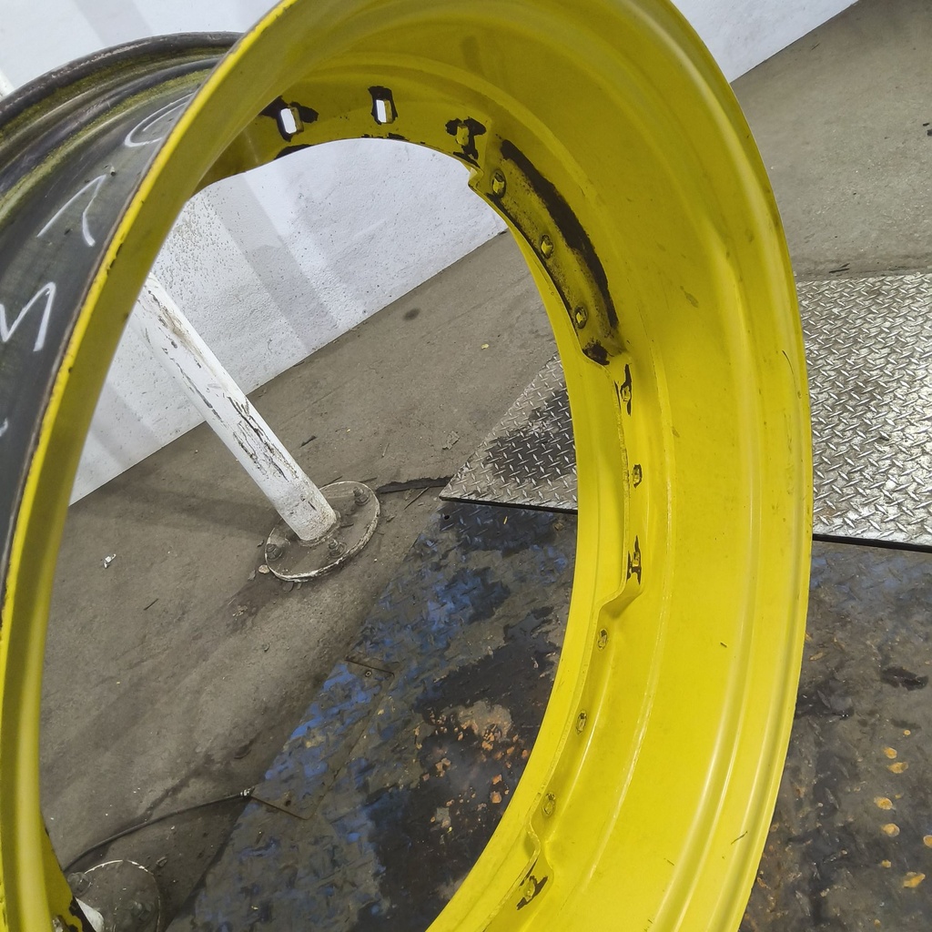 12"W x 38"D, John Deere Yellow 12-Hole Waffle Wheel (Groups of 3 bolts)