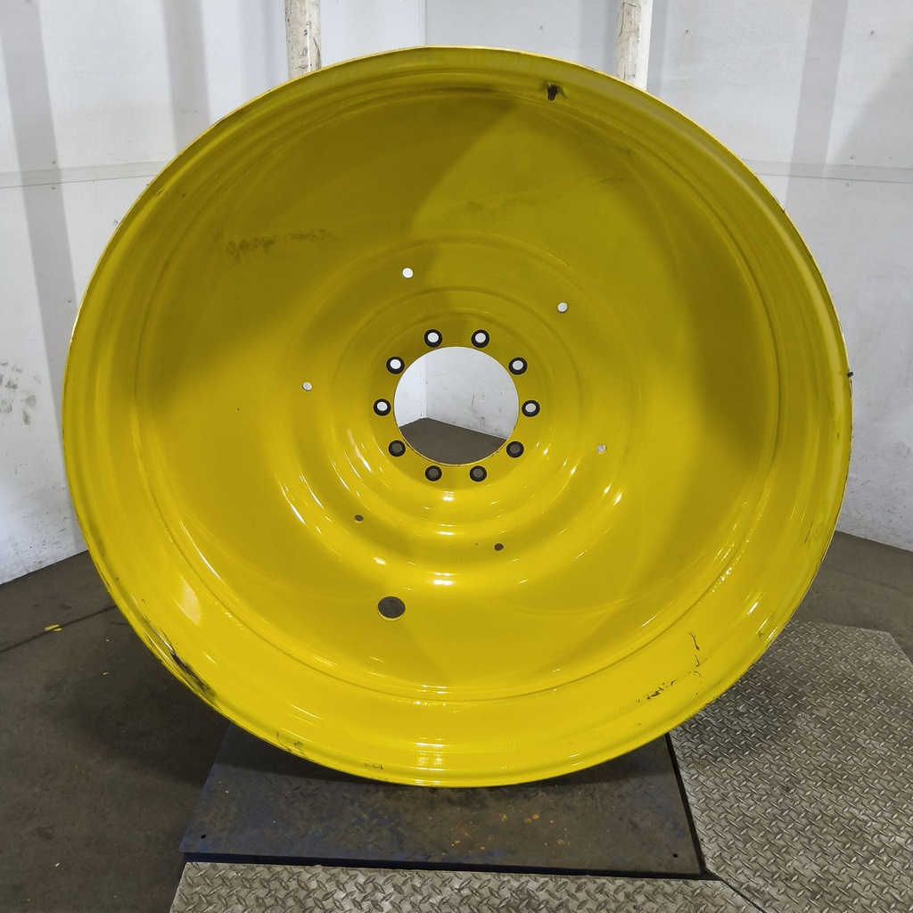 12"W x 54"D, John Deere Yellow 10-Hole Formed Plate , -9.25" Offset