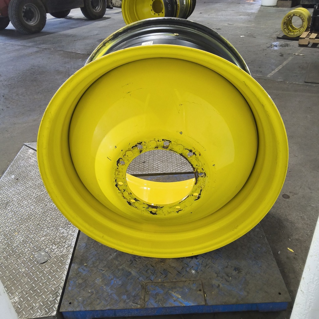 23"W x 38"D, John Deere Yellow 10-Hole Dolly Dual , -14.31" Offset