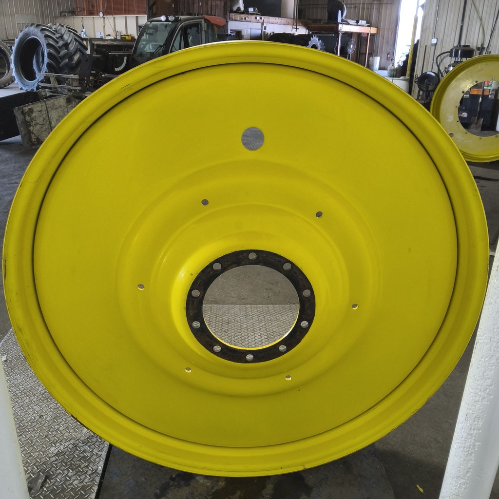 12"W x 54"D, John Deere Yellow 10-Hole Formed Plate , -9.25" Offset