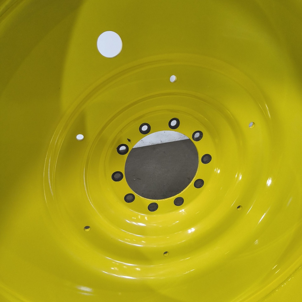 12"W x 54"D, John Deere Yellow 10-Hole Formed Plate , -9.25" Offset