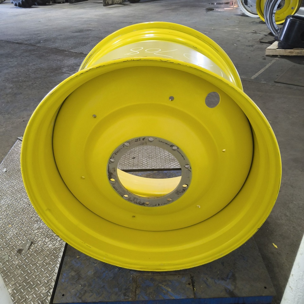 27"W x 38"D, John Deere Yellow 10-Hole Formed Plate , -11.38" Offset