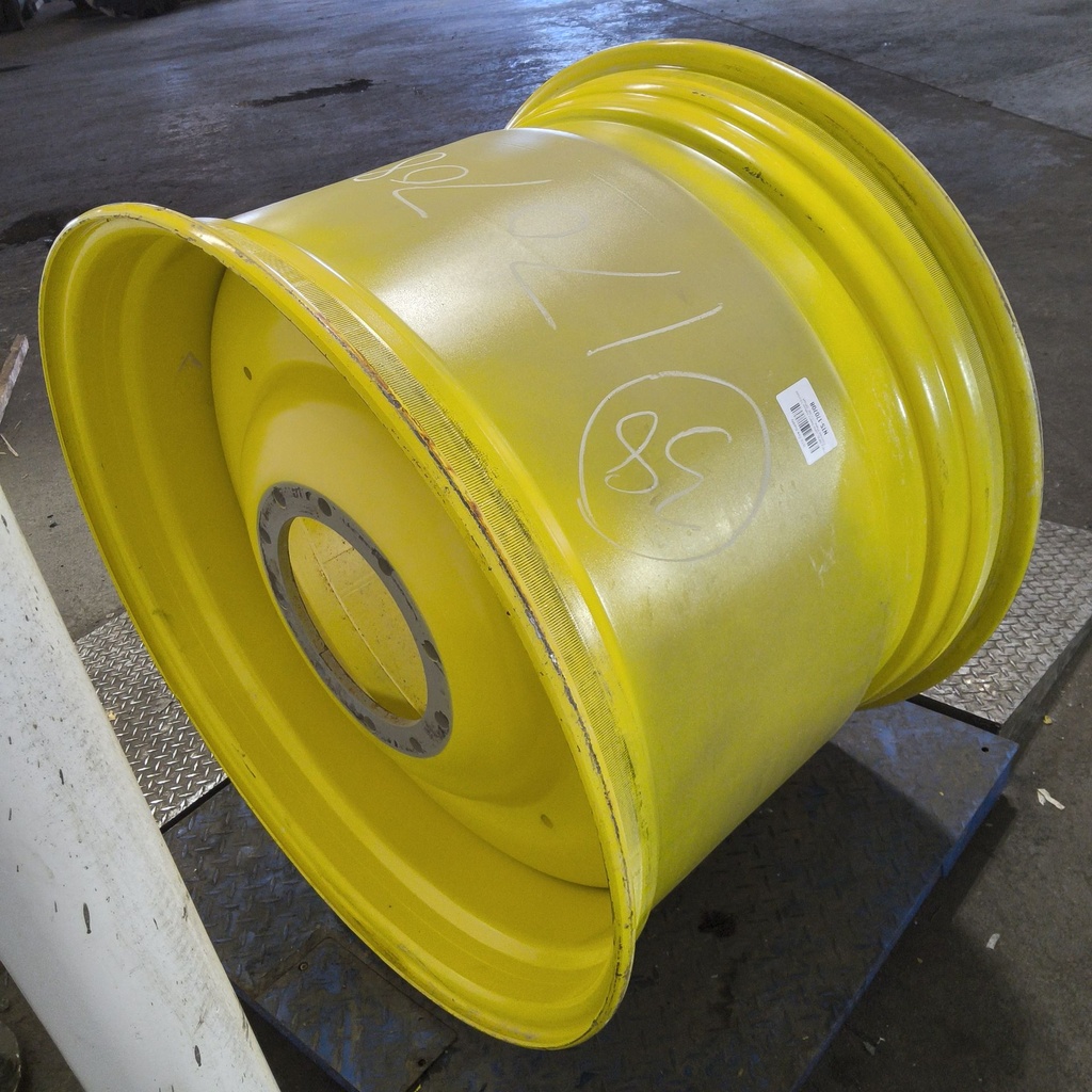 27"W x 38"D, John Deere Yellow 10-Hole Formed Plate , -11.38" Offset