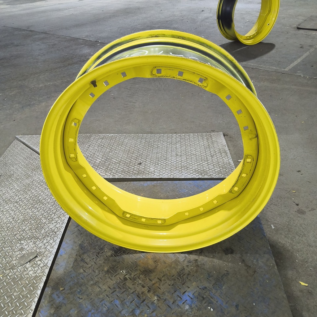 13"W x 34"D, John Deere Yellow 12-Hole Waffle Wheel (Groups of 3 bolts)