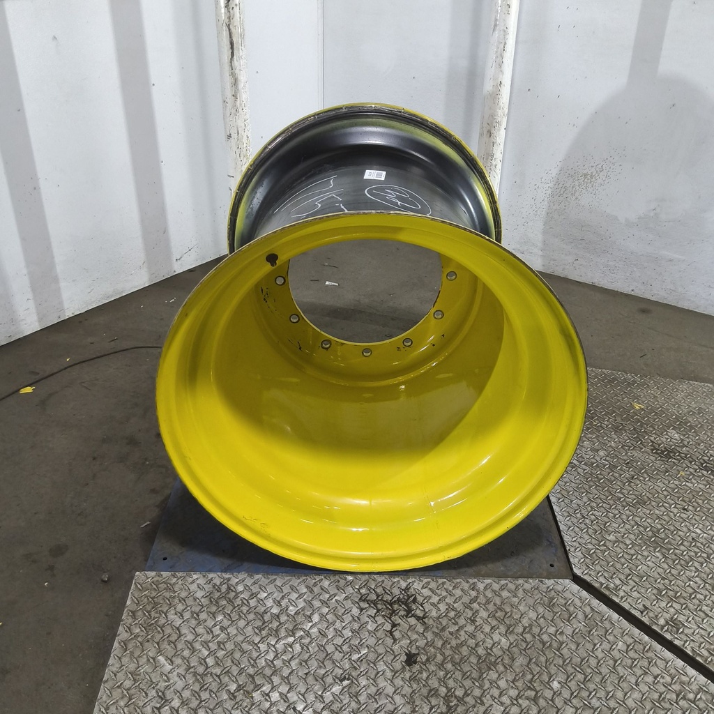 36"W x 32"D, John Deere Yellow 12-Hole Formed Plate , -9.88" Offset