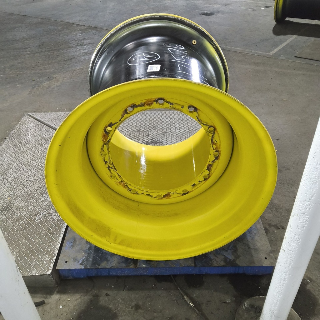 36"W x 32"D, John Deere Yellow 12-Hole Formed Plate , -9.88" Offset