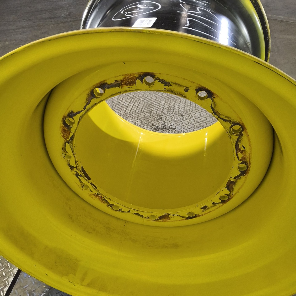 36"W x 32"D, John Deere Yellow 12-Hole Formed Plate , -9.88" Offset