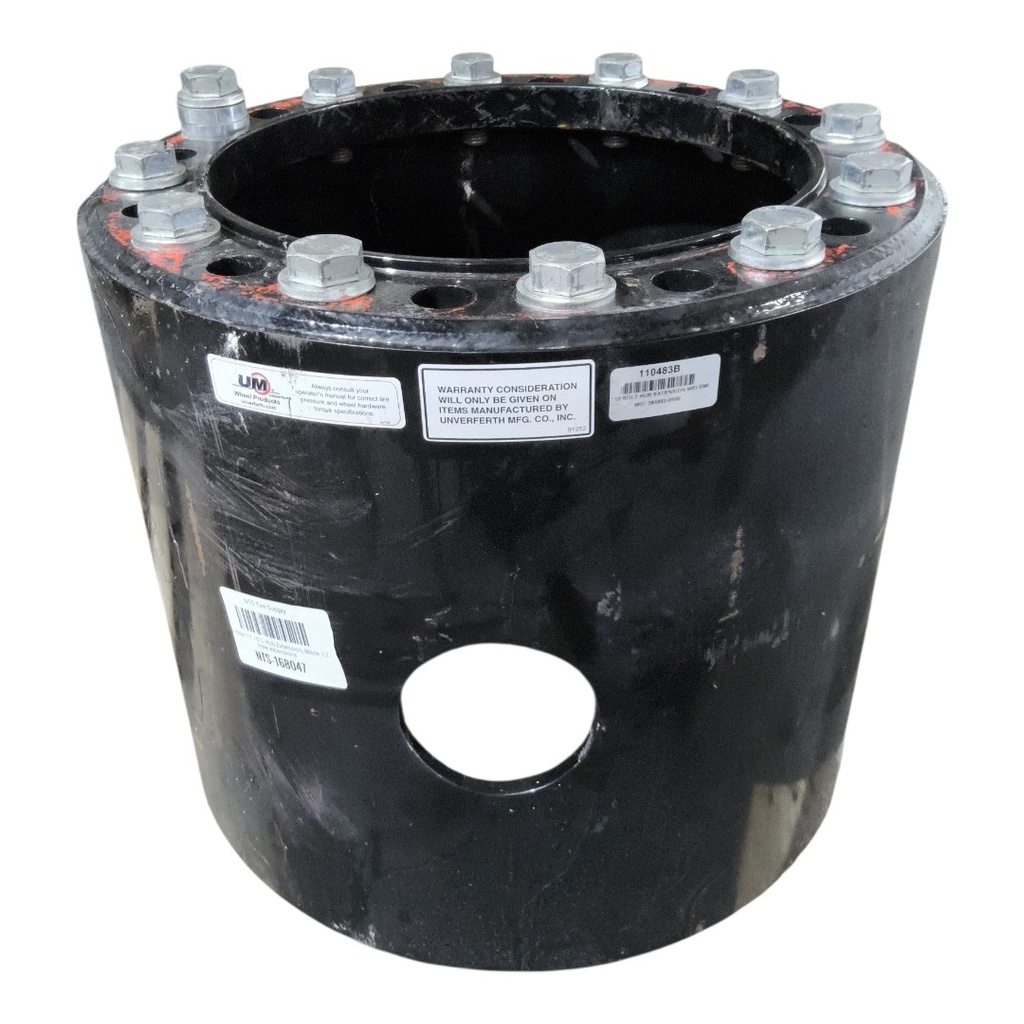 12-Hole 17.75"L Hub Extension, Black 12-hole extensions