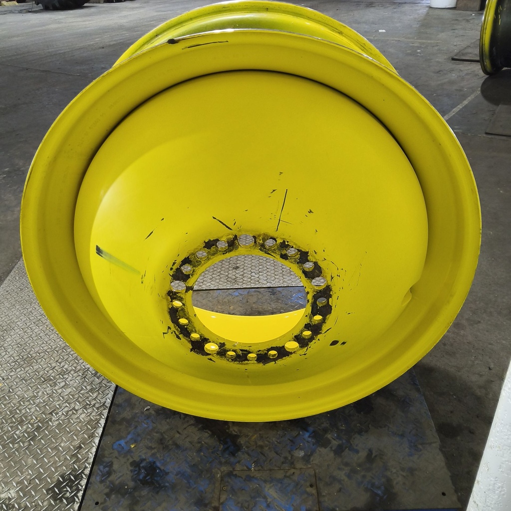 18"W x 42"D, John Deere Yellow 20-Hole Dolly Dual , -15" Offset