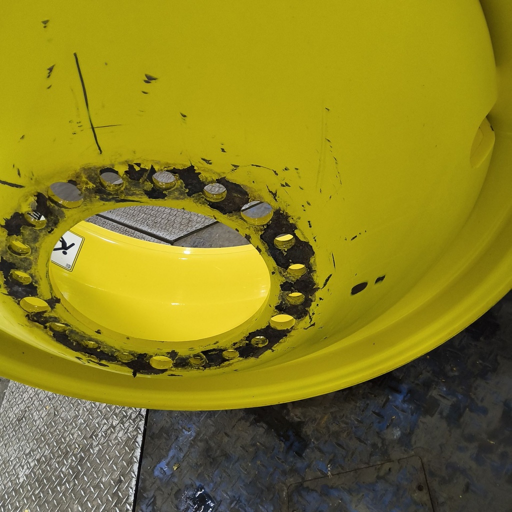 18"W x 42"D, John Deere Yellow 20-Hole Dolly Dual , -15" Offset