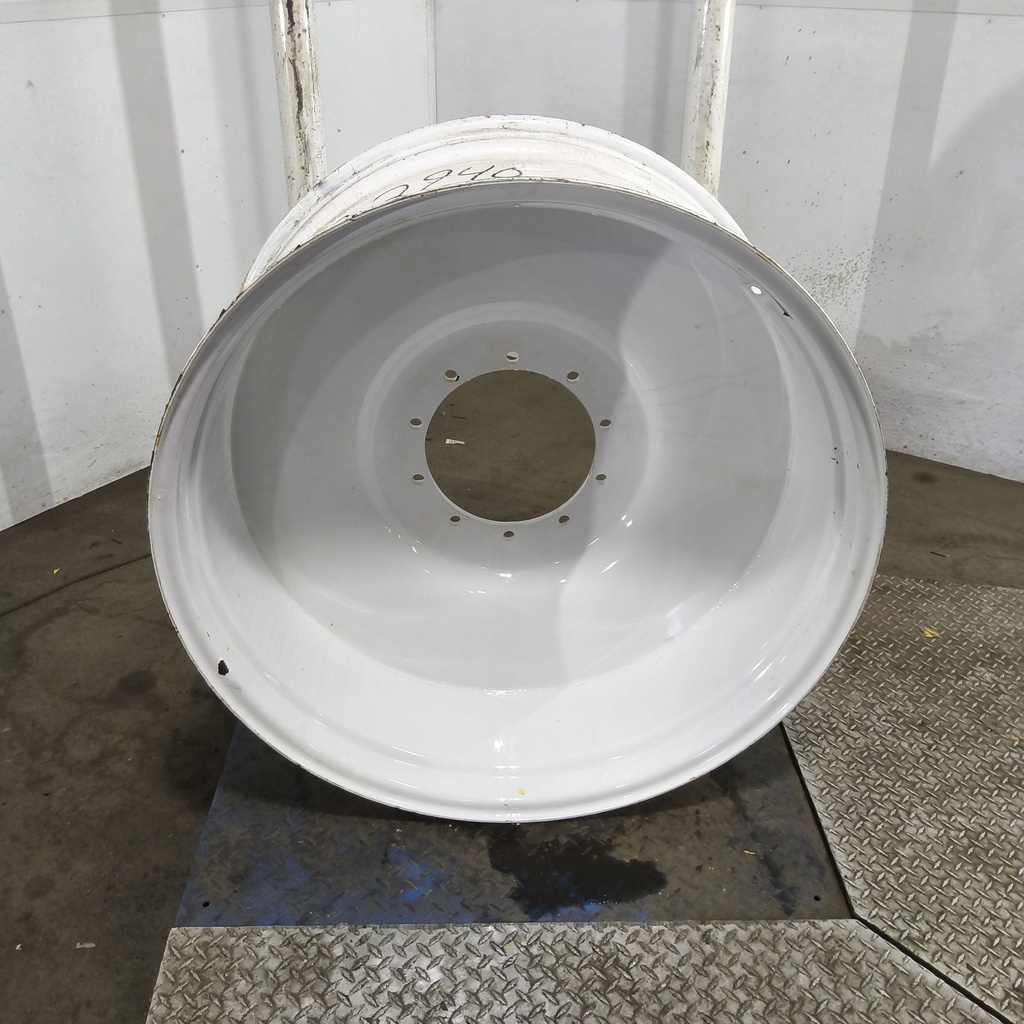 18"W x 38"D, Gloss White 10-Hole Spun Disc , -4" Offset