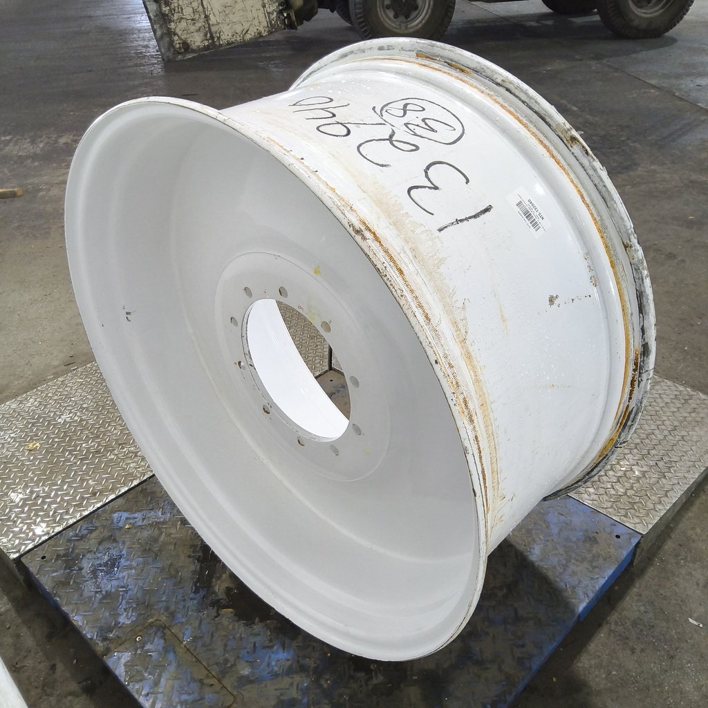 18"W x 38"D, Gloss White 10-Hole Spun Disc , -4" Offset