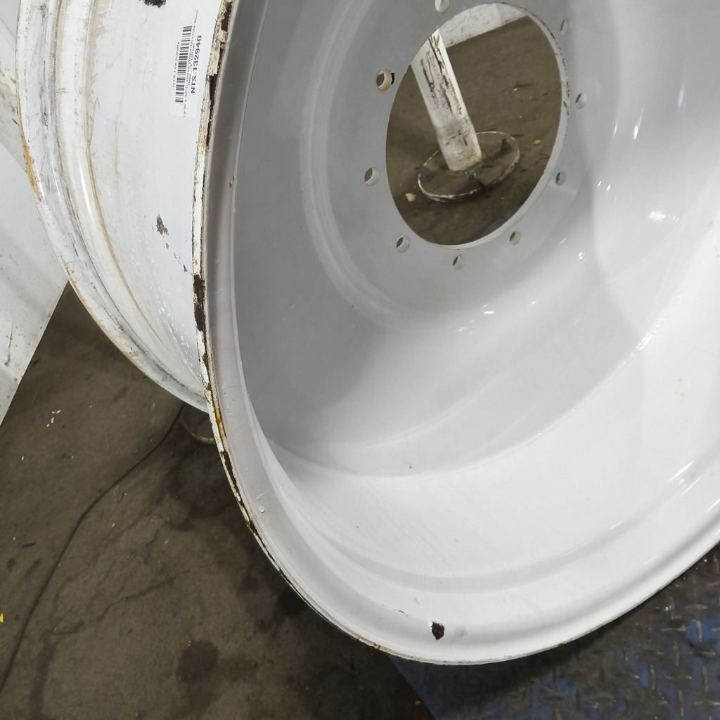 18"W x 38"D, Gloss White 10-Hole Spun Disc , -4" Offset