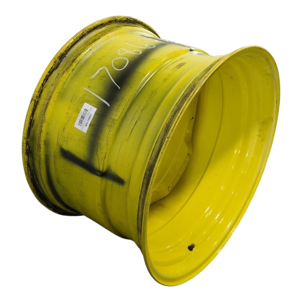 18"W x 28"D, John Deere Yellow 12-Hole Waffle Wheel (Groups of 3 bolts) , 9.38" Offset
