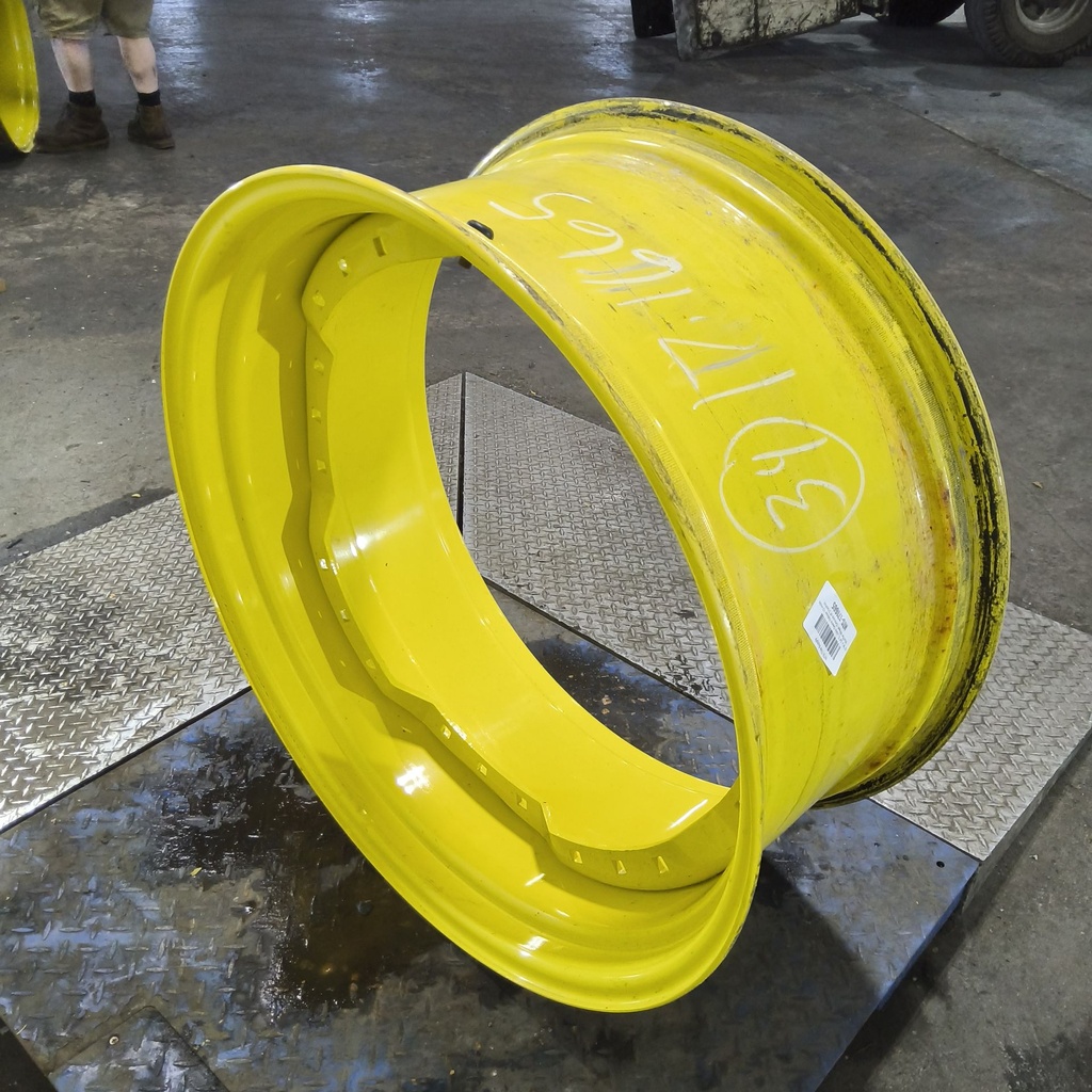 15"W x 34"D, John Deere Yellow 12-Hole Waffle Wheel (Groups of 3 bolts)