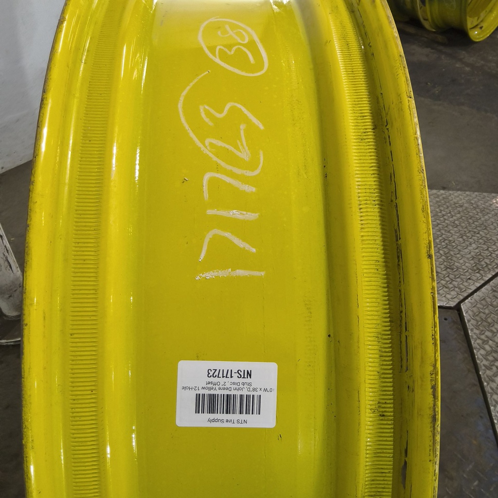 10"W x 38"D, John Deere Yellow 12-Hole Stub Disc , 2" Offset
